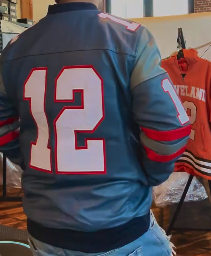 leather baseball jersey