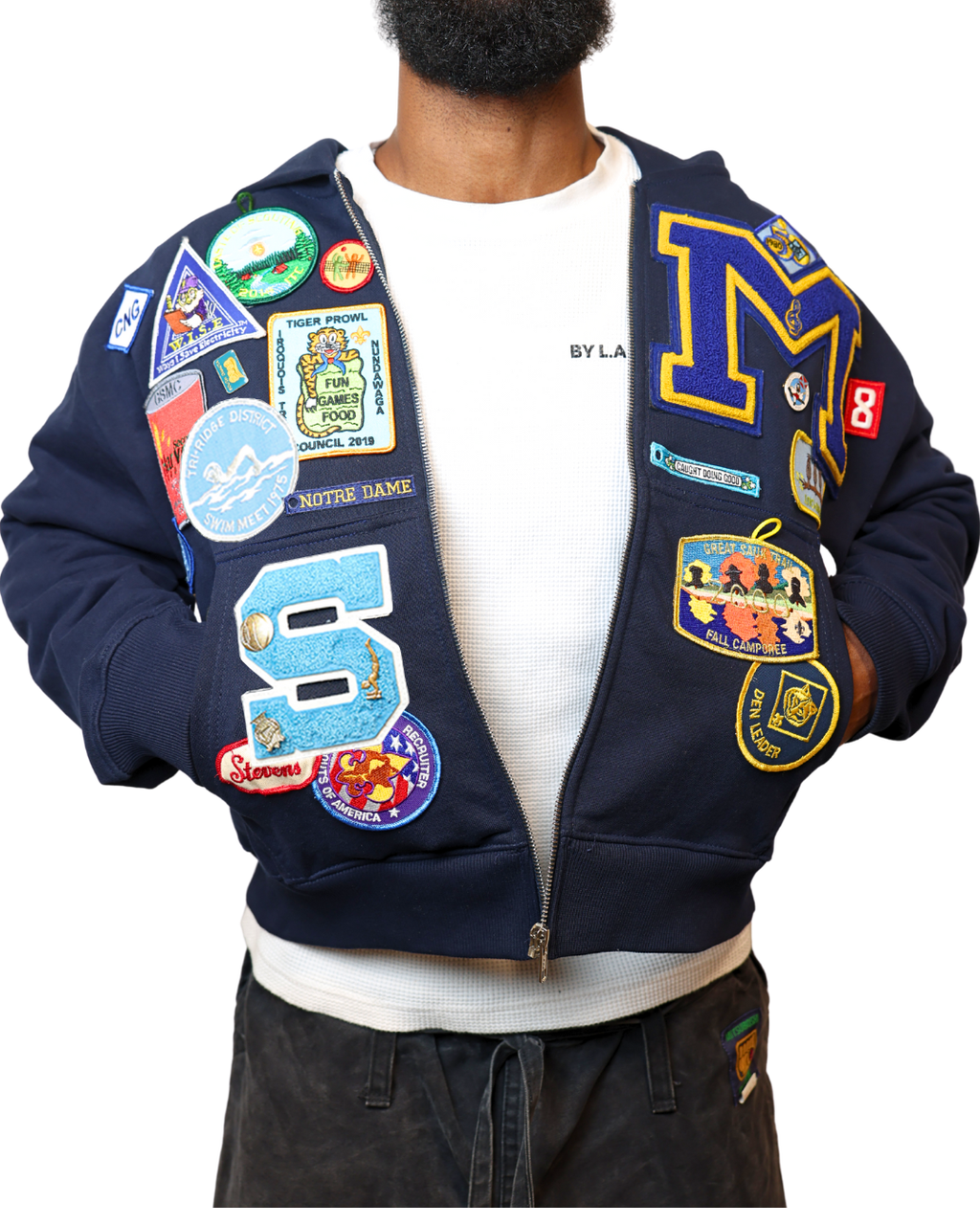 One-of-a-kind patchwork hoodie