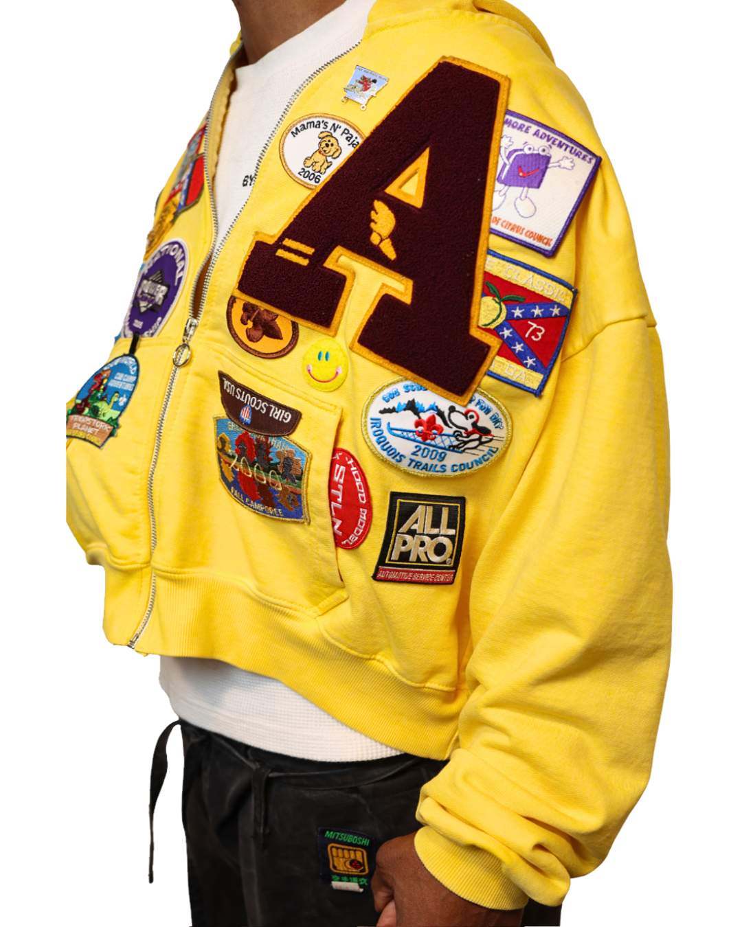 One-of-a-kind patchwork hoodie