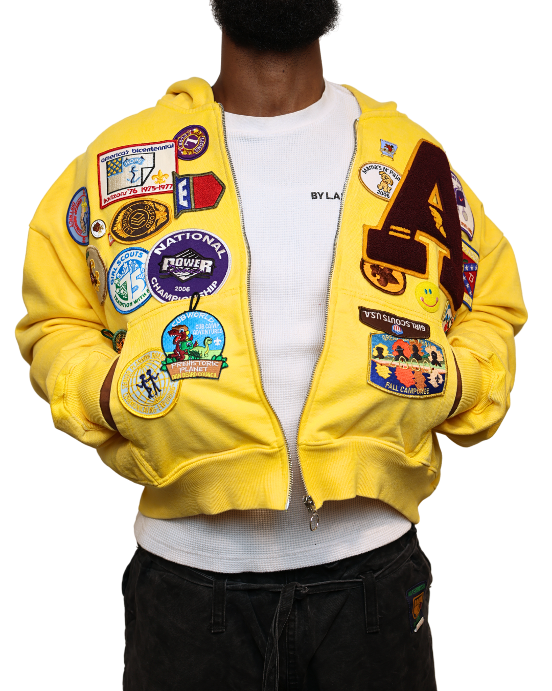 One-of-a-kind patchwork hoodie