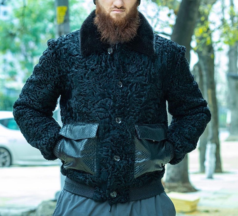 Mink and leather jacket