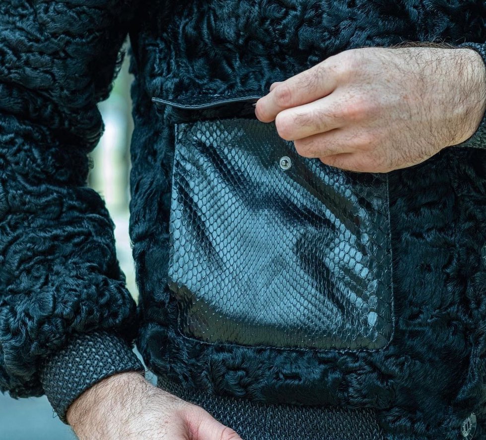 Mink and leather jacket