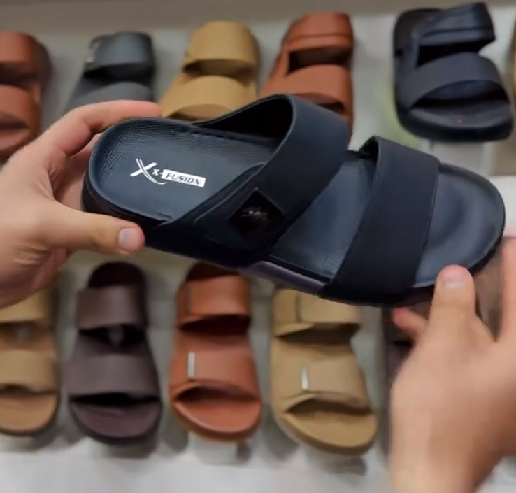 Genuine leather soft-soled slippers