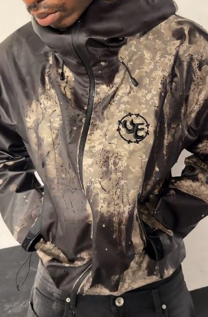 Temperature-sensitive water-repellent camouflage jacket