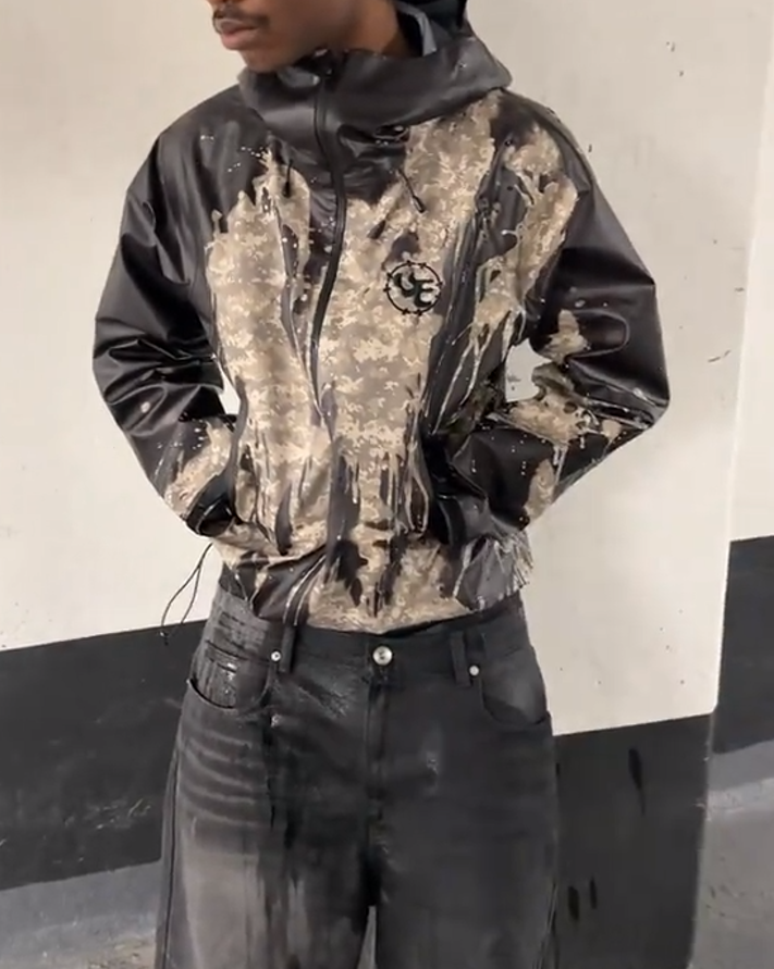 Temperature-sensitive water-repellent camouflage jacket