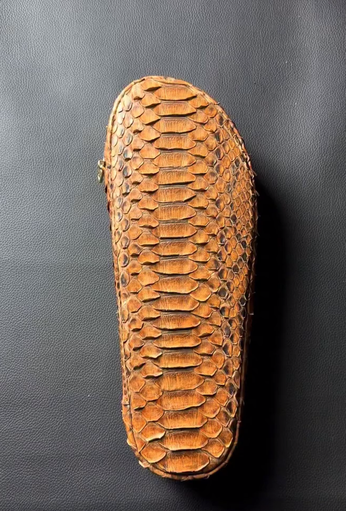 Slippers made of python skin
