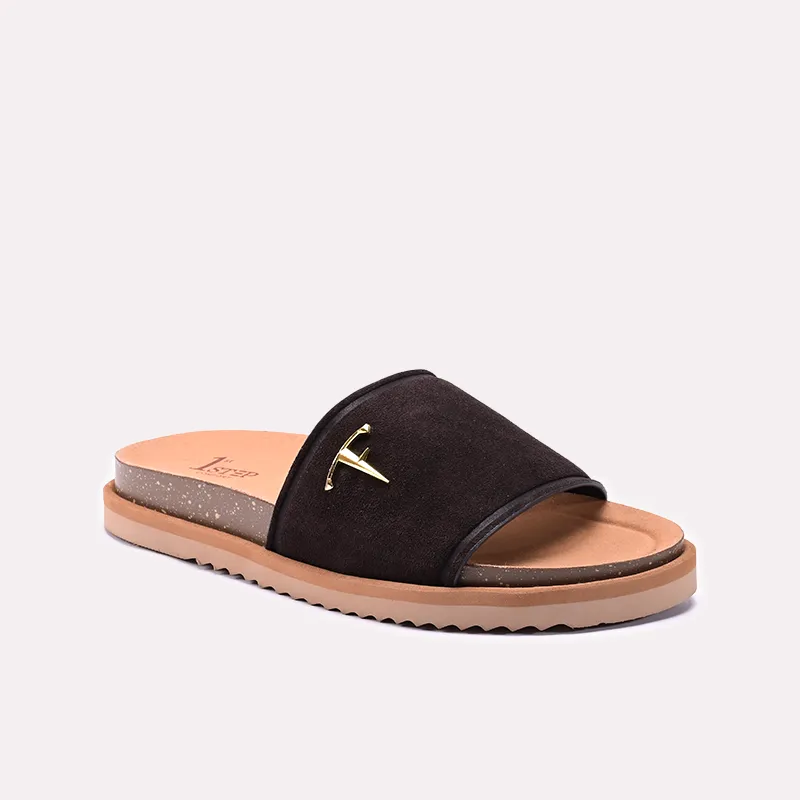 Black Casual Slippers For Men