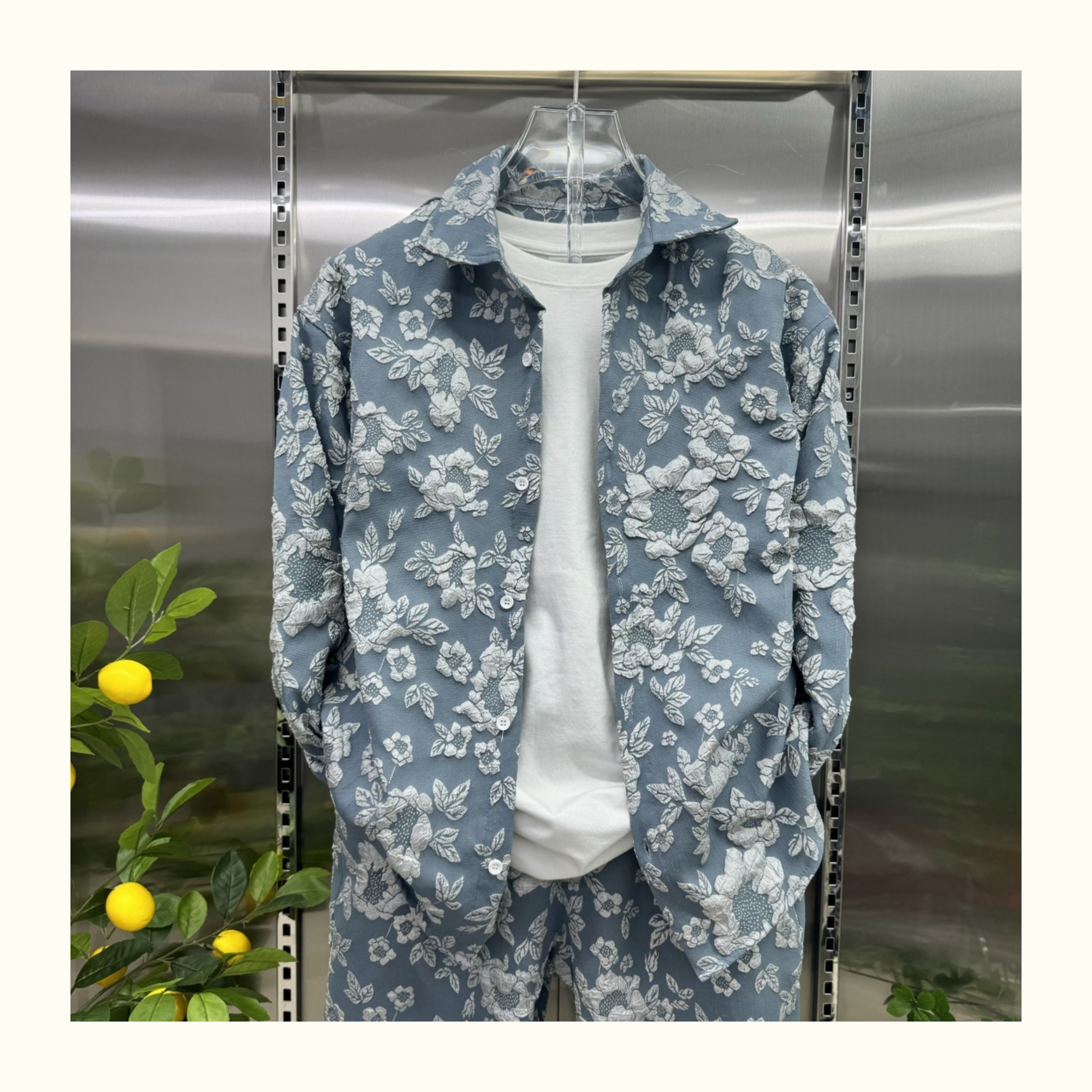 Men's small fragrance shirt suit