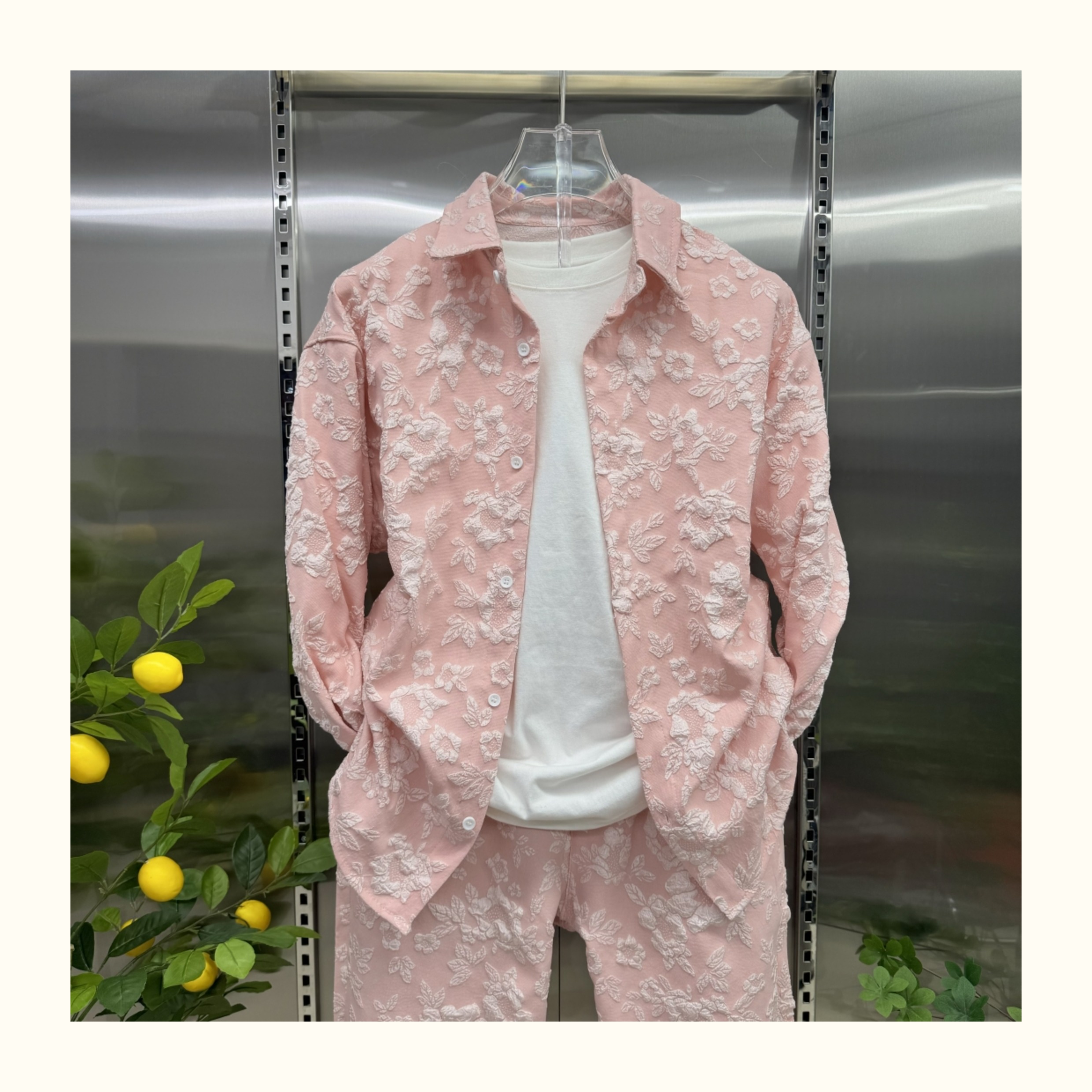 Men's small fragrance shirt suit