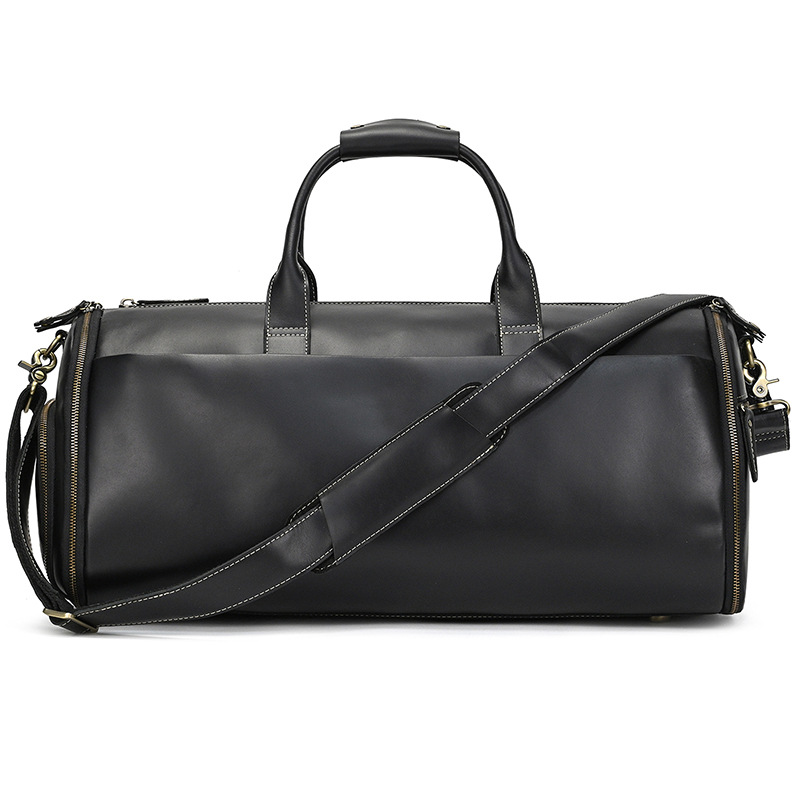 Crazy Horse Leather Travel Bag Multifunctional Genuine Leather Luggage Bag