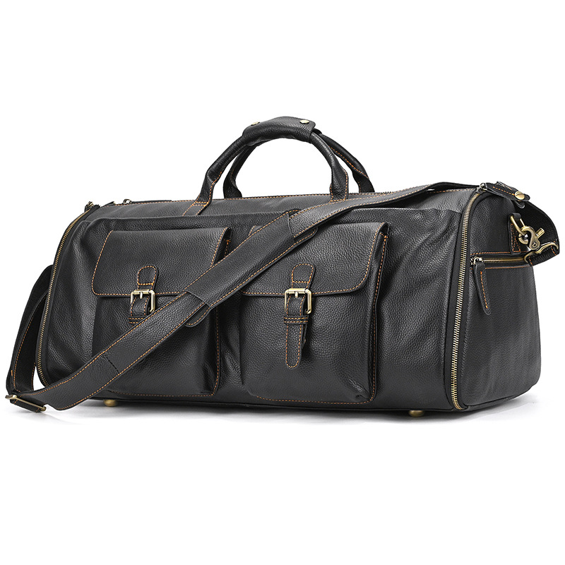 Crazy Horse Leather Travel Bag Multifunctional Genuine Leather Luggage Bag