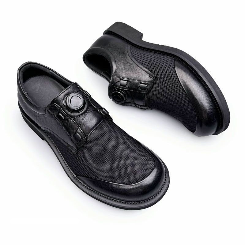 Soft leather mesh breathable thin mesh men's business shoes