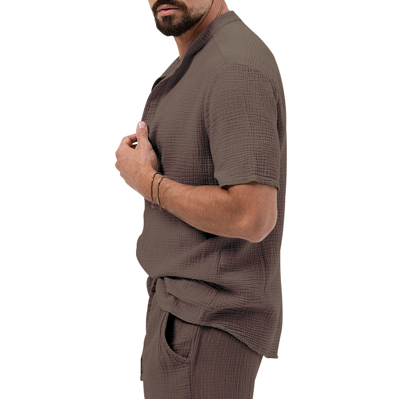 Polo shirt deep V button short sleeve t-shirt