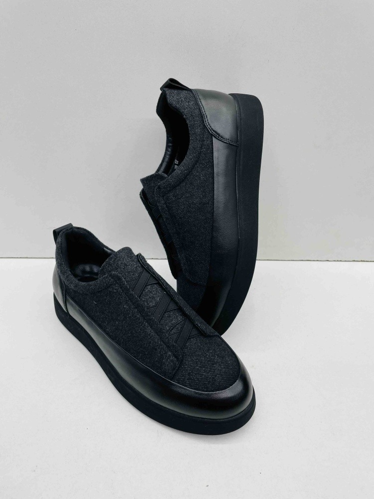Genuine leather men's casual breathable lace-up versatile letter low-top sneakers