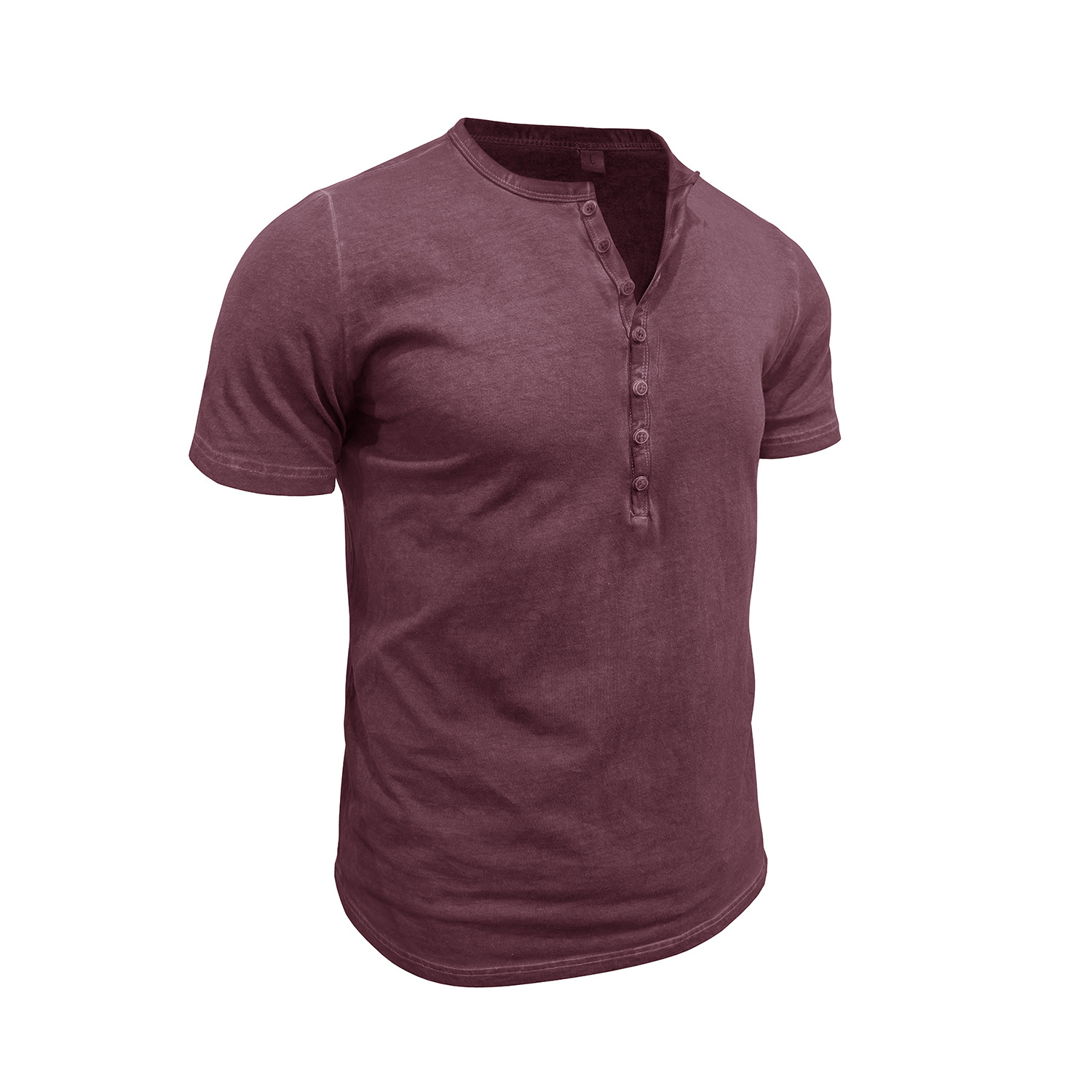 Vintage crew neck henley summer base layer outdoor short-sleeve T-shirt