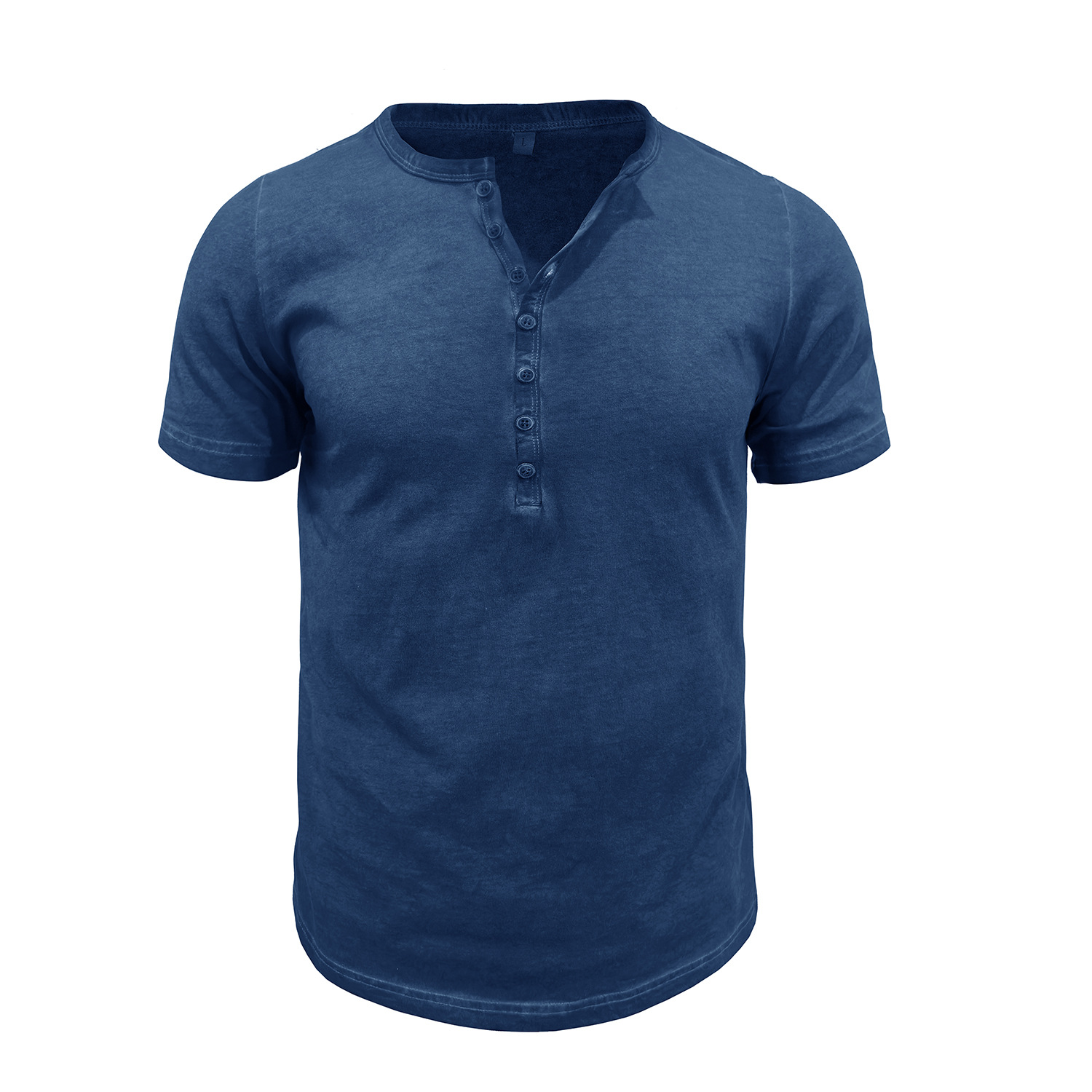 Vintage crew neck henley summer base layer outdoor short-sleeve T-shirt