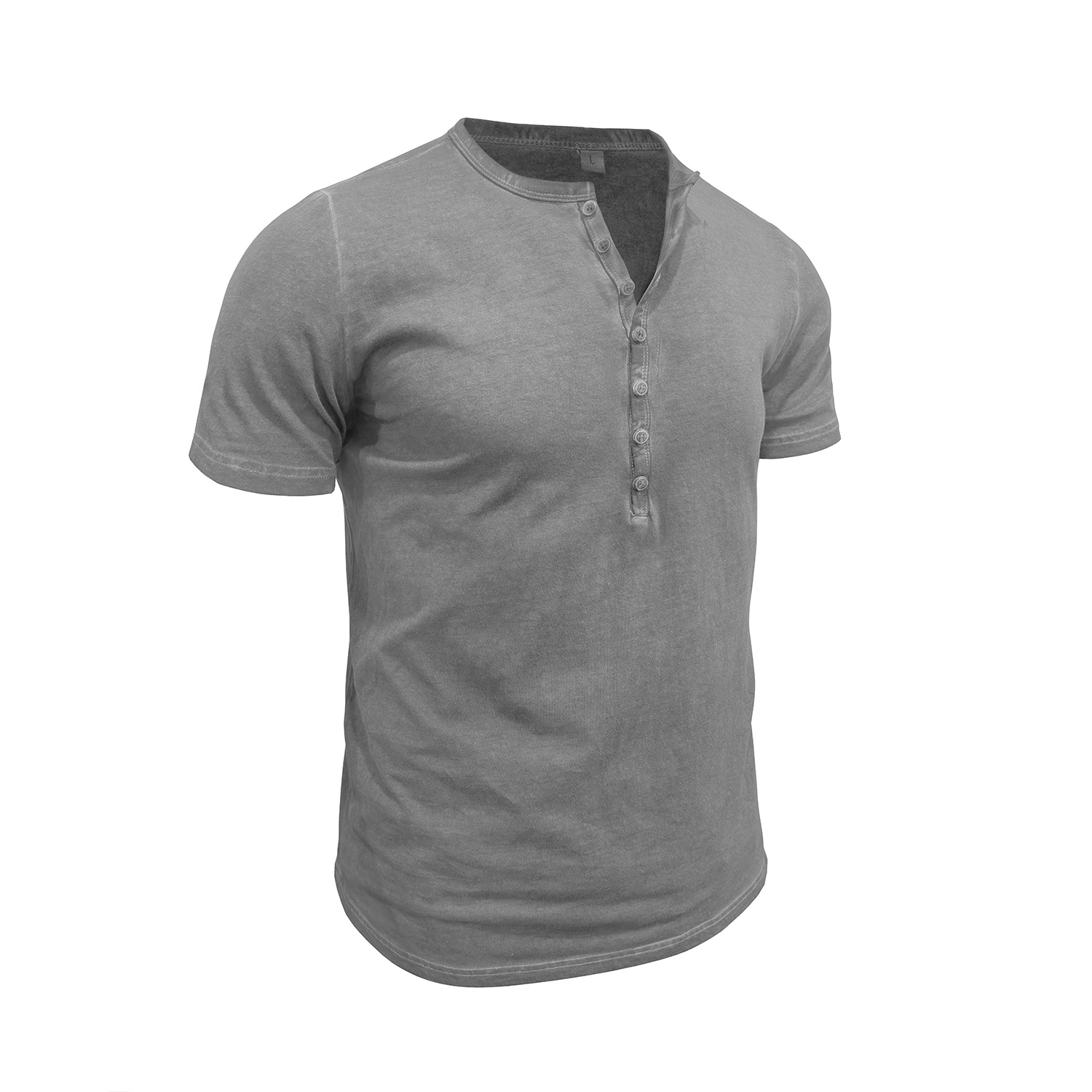 Vintage crew neck henley summer base layer outdoor short-sleeve T-shirt