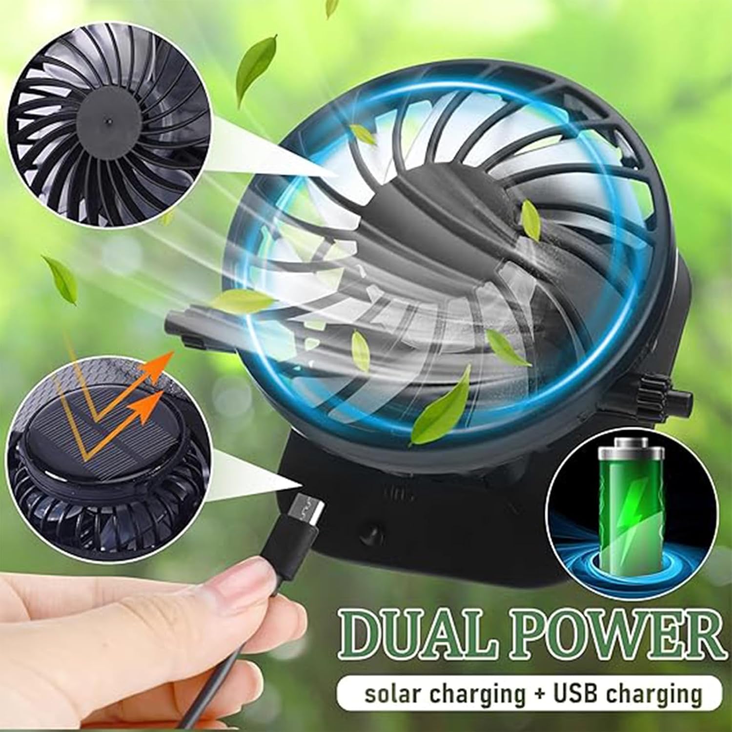 Wide Brim Sun Hat with 2 Fan