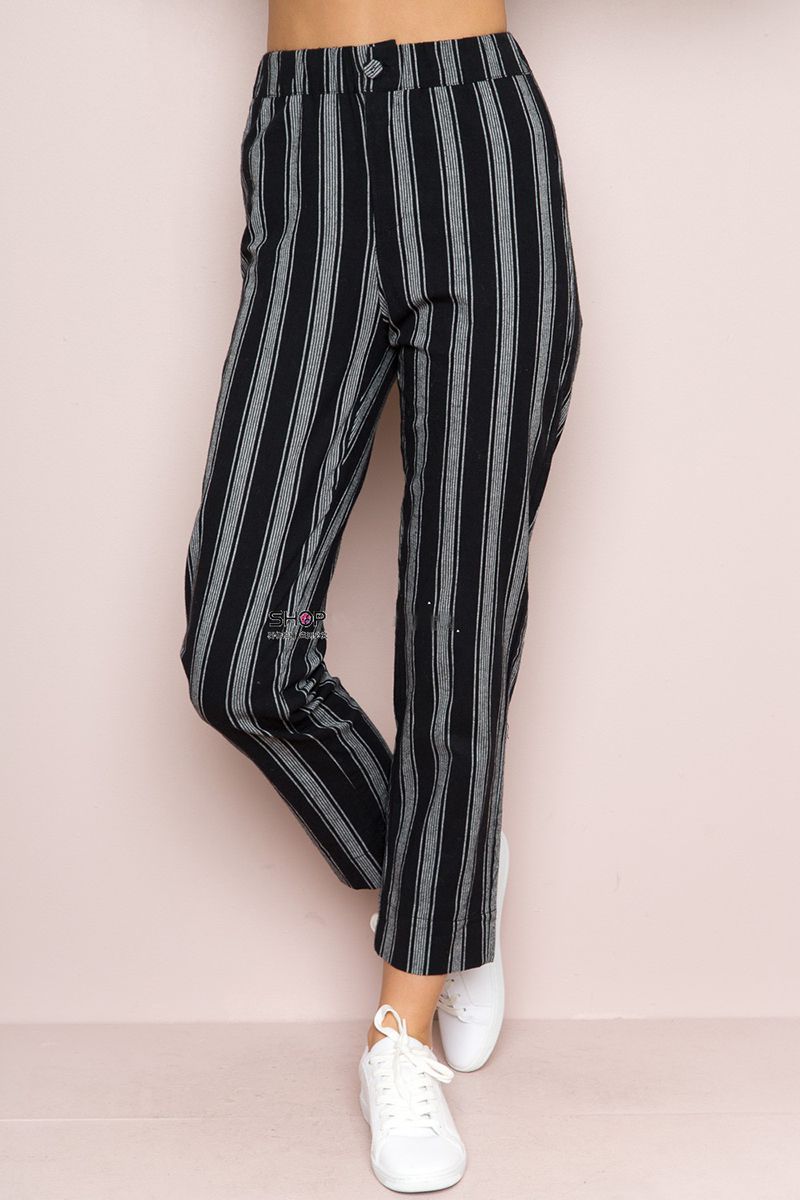 Women’s Striped Belted Trousers | Comfortable