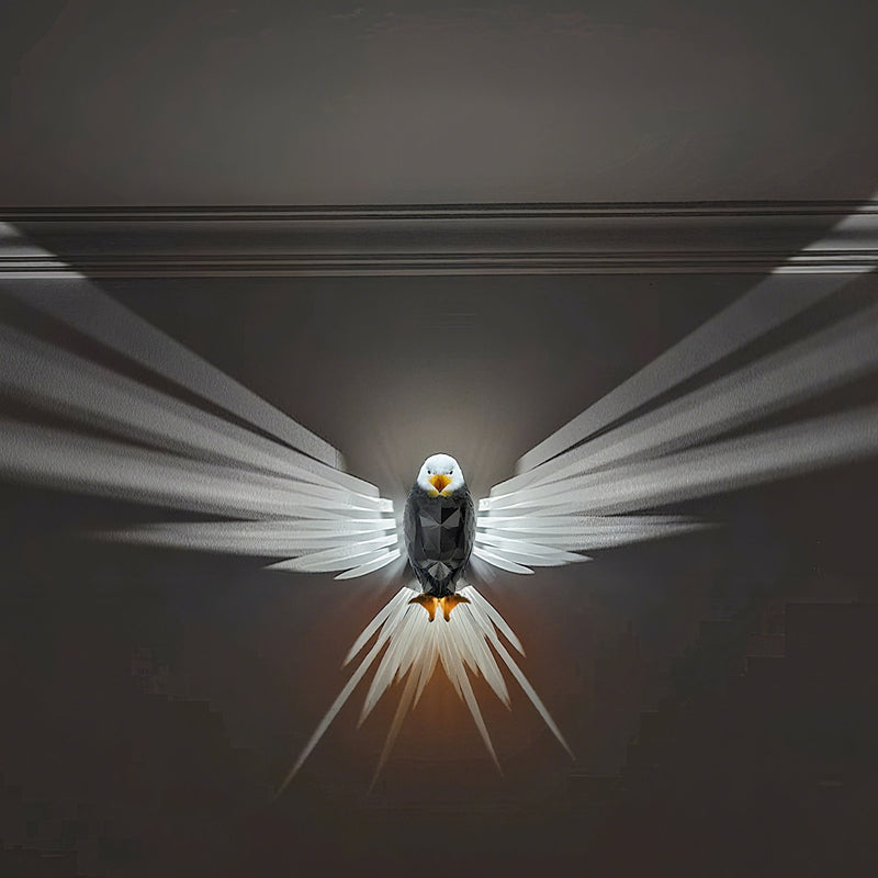 😊Bald Eagle Projection Wall Lamp LED Bedside Night Light, Creative Wall Mounted Home Decor Light
