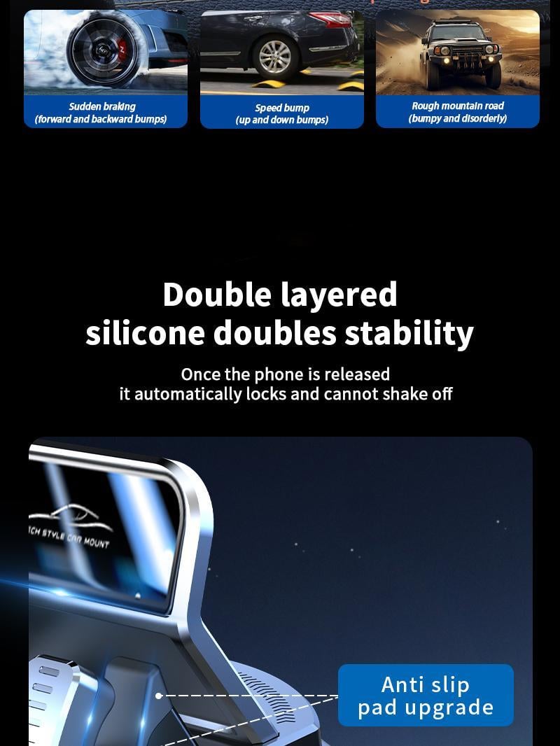 Car Phone Mount with Strong Suction Cup &ndash; 360 &deg;   Rotation, Adjustable Viewing Angles, Anti-Slip Holder for All Phones.