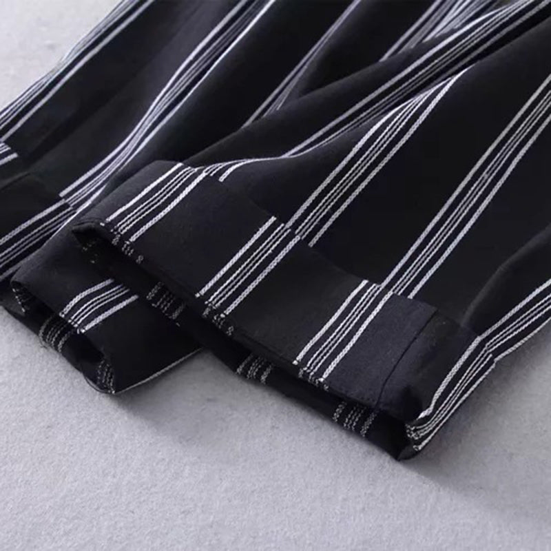 Women’s Striped Belted Trousers | Comfortable