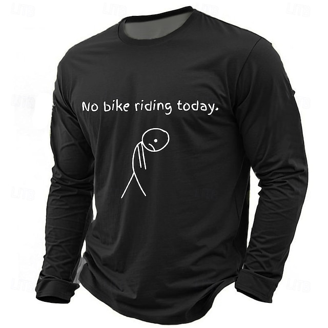 Men's No Bike Riding Today Funny T Shirt Short Sleeve T shirt 3D Print Crew Neck Shirt Fashion Daily Basic Street Casual Black Red Blue Summer Spring Clothing Apparel