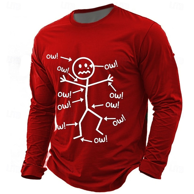 Men's Character Funny T Shirt Short Sleeve T shirt 3D Print Crew Neck Shirt Fashion Daily Basic Street Casual Daily Black Red Blue Summer Spring All Seasons Clothing Apparel