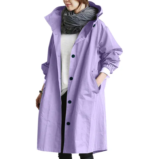 Water Resistant Oversized Hooded Windbreaker Rain Jacket