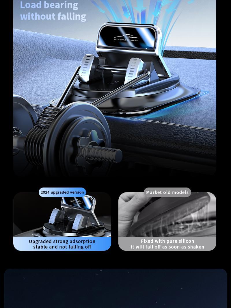 Car Phone Mount with Strong Suction Cup &ndash; 360 &deg;   Rotation, Adjustable Viewing Angles, Anti-Slip Holder for All Phones.