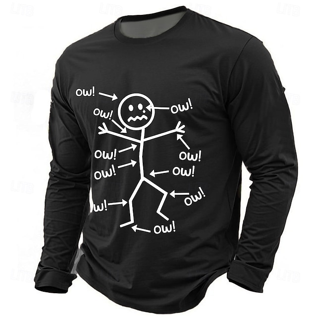 Men's Character Funny T Shirt Short Sleeve T shirt 3D Print Crew Neck Shirt Fashion Daily Basic Street Casual Daily Black Red Blue Summer Spring All Seasons Clothing Apparel