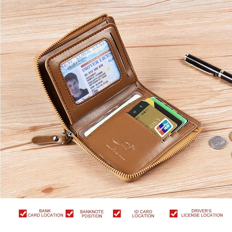 🏆🎁Men Wallet Zipper  Purse ( RFID PROTECTED )