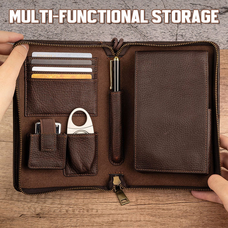 🏆 Portable cigar box with vintage motif and litchi patter