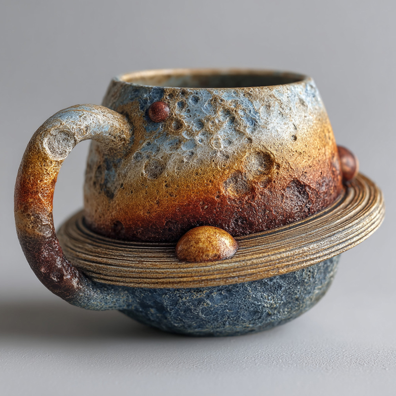 😊Yooshoverk Coffee Mug Planetary Space-Themed Ceramic Durable Novelty Cup for Astronomy Lovers Home Office Cosmic Gift
