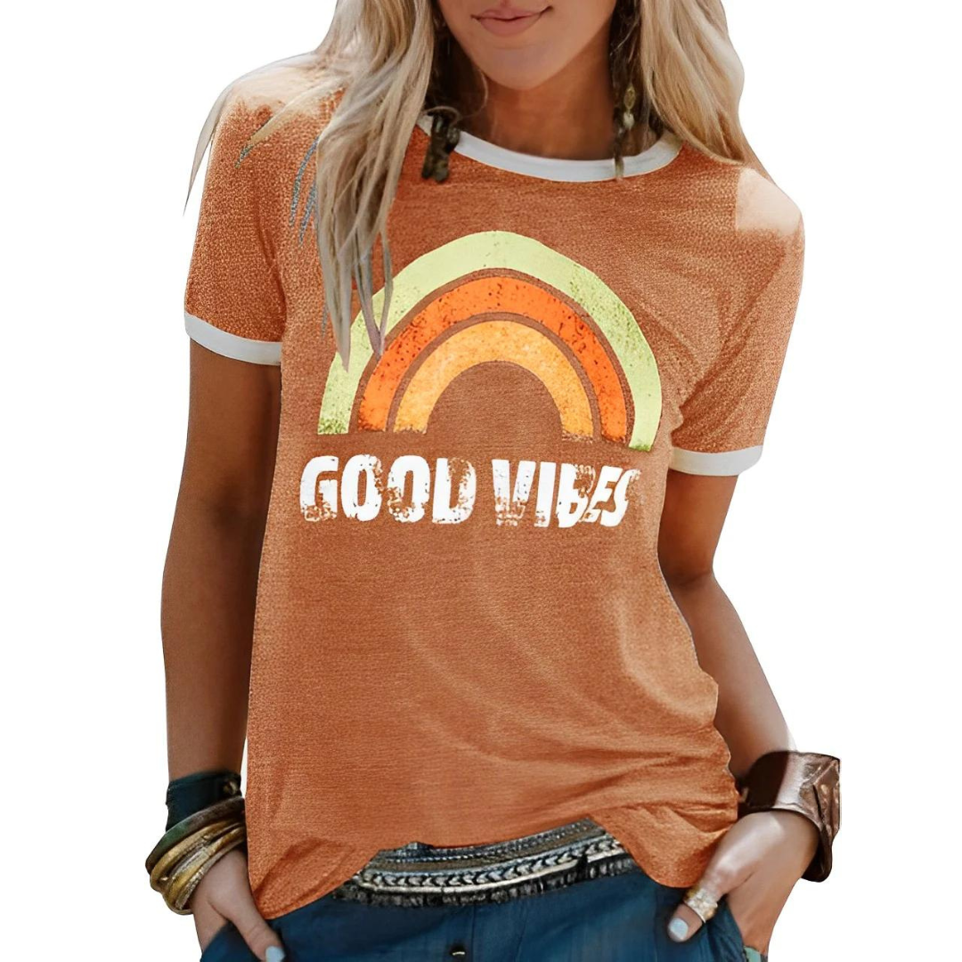 Women's Good Vibes T-Shirt | Round Neck