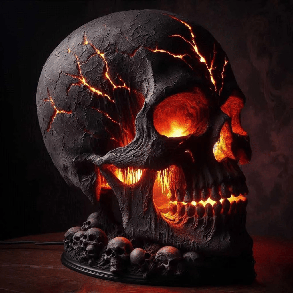 ☠️Lava Stone Skull Lamp
