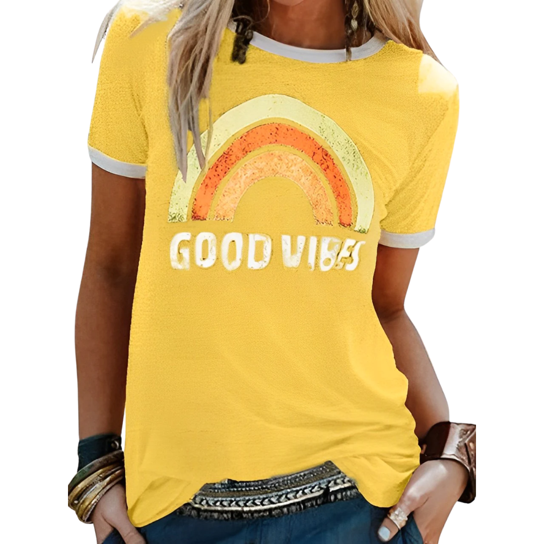 Women's Good Vibes T-Shirt | Round Neck