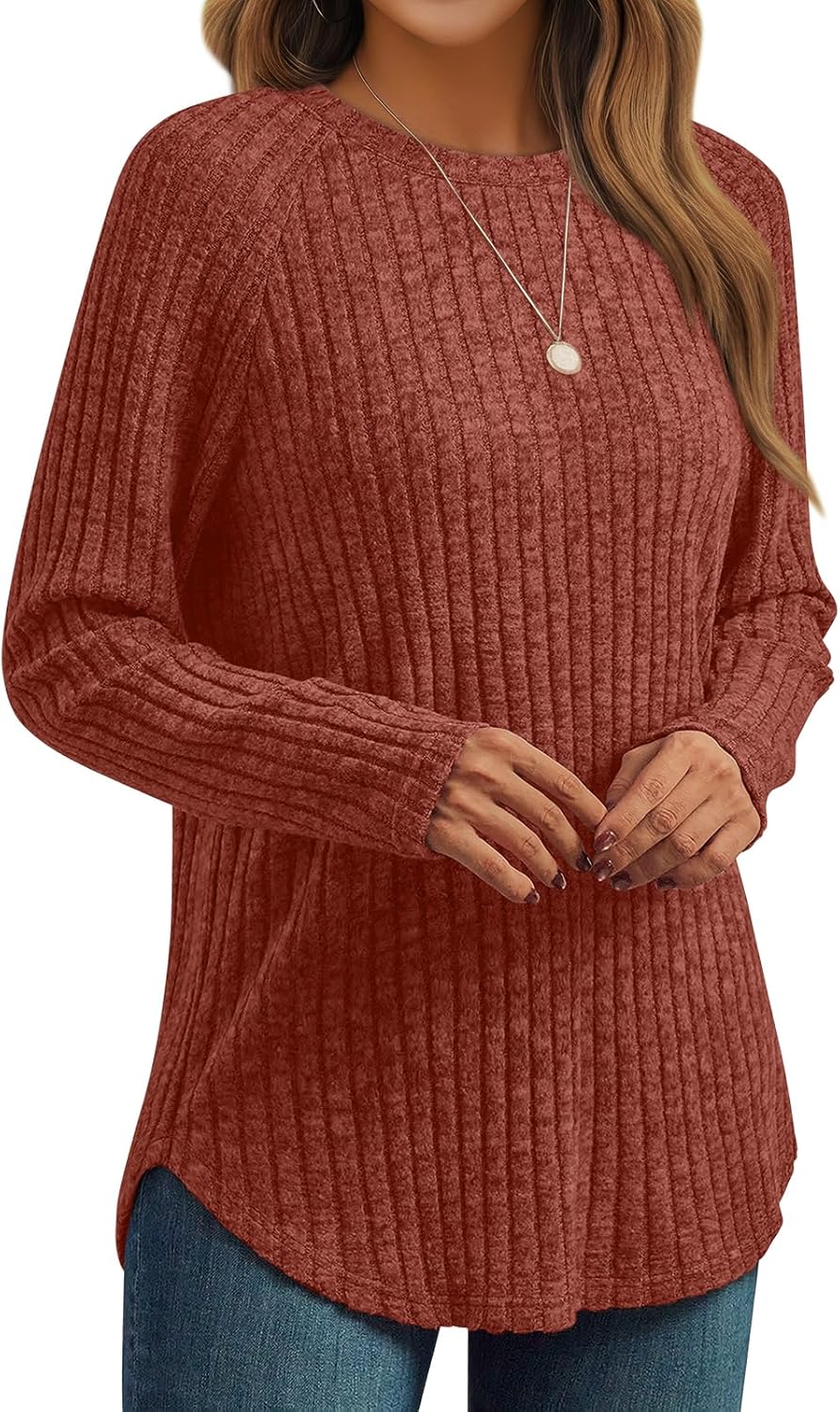 Womens Long Sleeve Shirts Fall Fashion Tops 2025 Blouses Dressy Sweaters Tunic Winter Clothes Casual Outfits