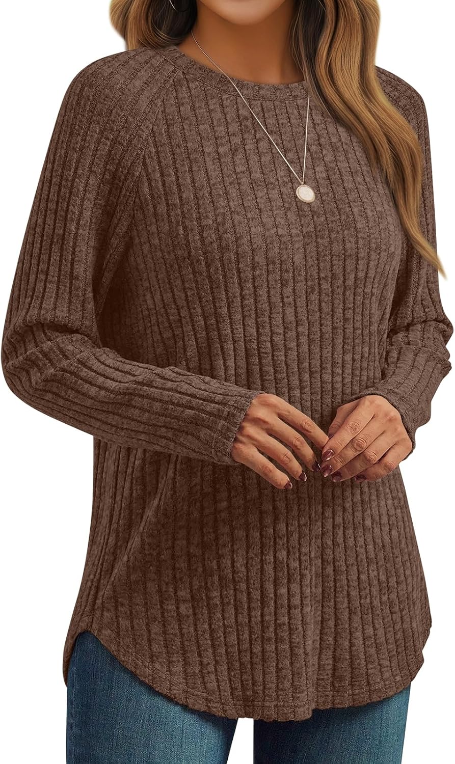 Womens Long Sleeve Shirts Fall Fashion Tops 2025 Blouses Dressy Sweaters Tunic Winter Clothes Casual Outfits