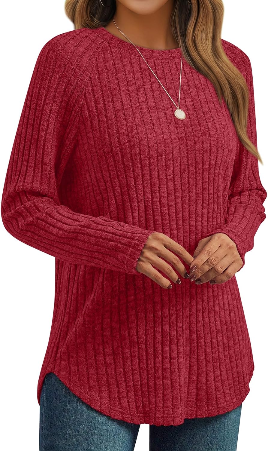 Womens Long Sleeve Shirts Fall Fashion Tops 2025 Blouses Dressy Sweaters Tunic Winter Clothes Casual Outfits