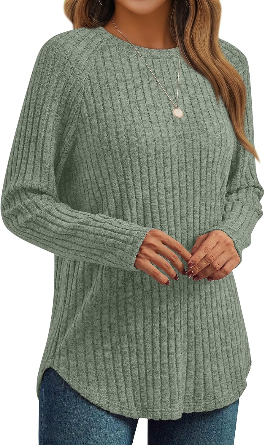 Womens Long Sleeve Shirts Fall Fashion Tops 2025 Blouses Dressy Sweaters Tunic Winter Clothes Casual Outfits