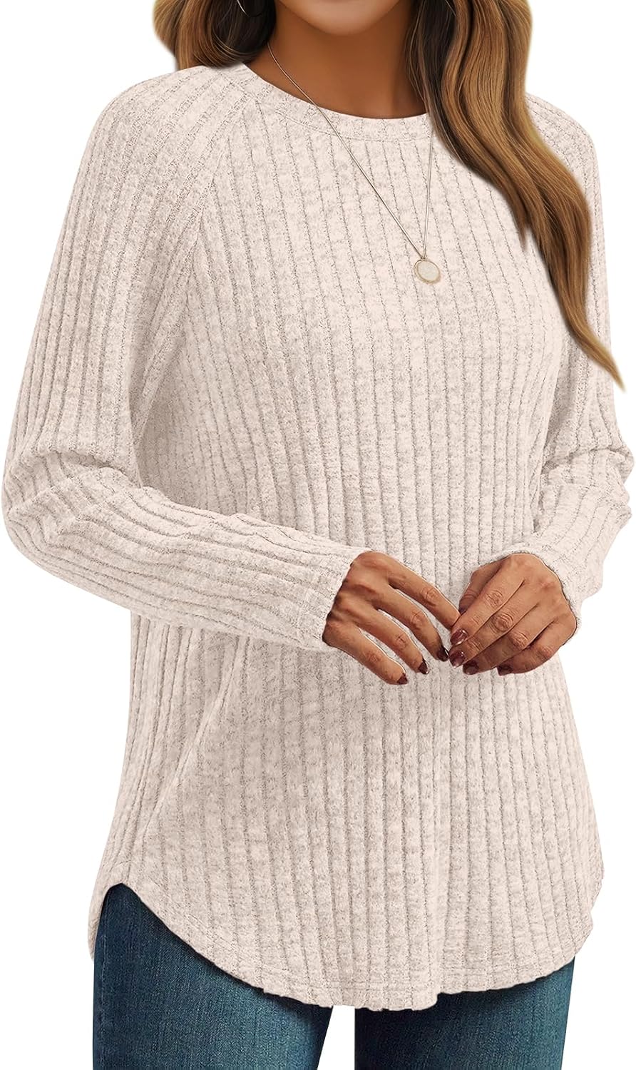 Womens Long Sleeve Shirts Fall Fashion Tops 2025 Blouses Dressy Sweaters Tunic Winter Clothes Casual Outfits