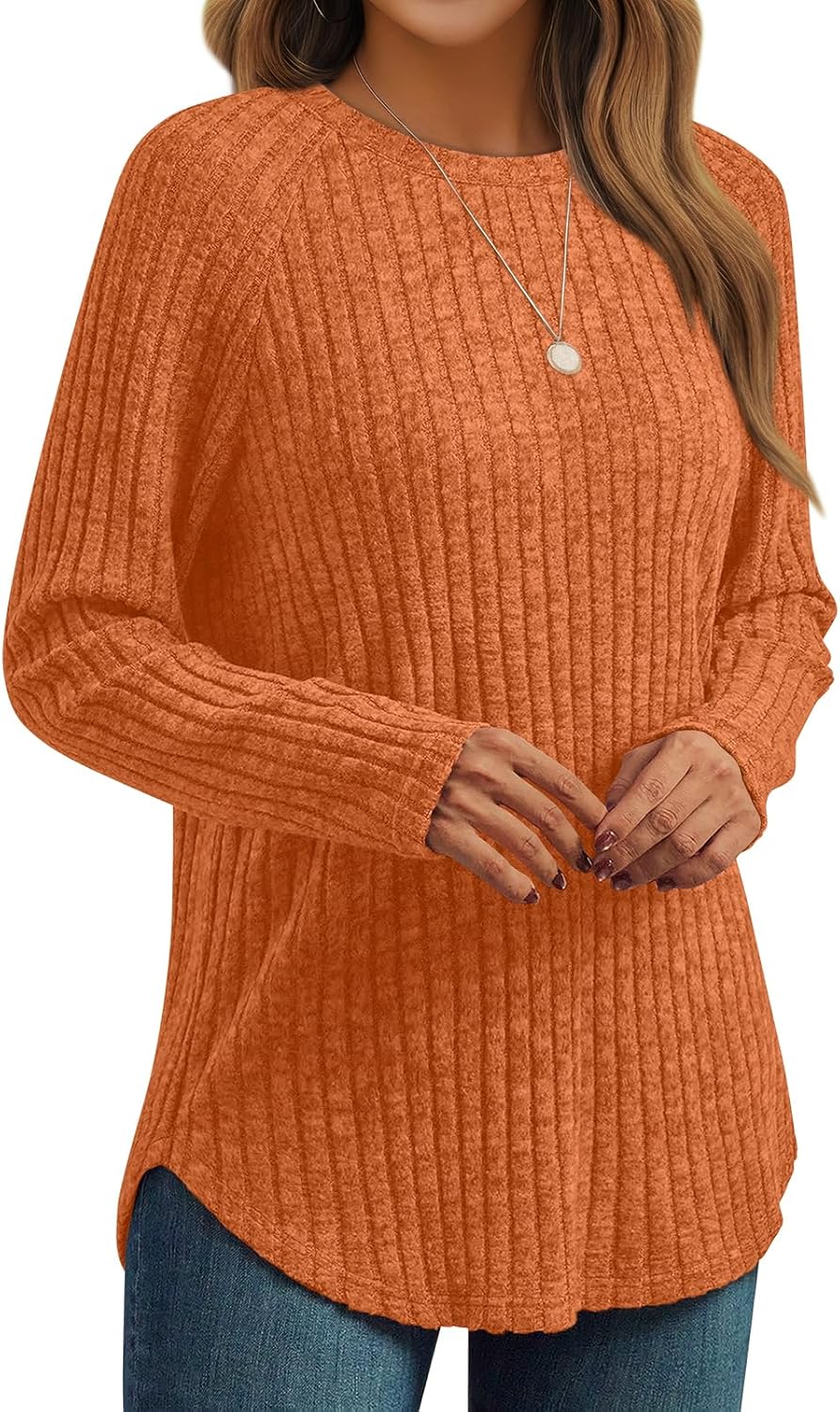 Womens Long Sleeve Shirts Fall Fashion Tops 2025 Blouses Dressy Sweaters Tunic Winter Clothes Casual Outfits
