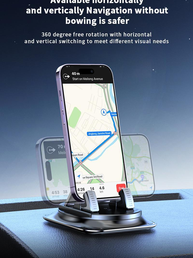 Car Phone Mount with Strong Suction Cup &ndash; 360 &deg;   Rotation, Adjustable Viewing Angles, Anti-Slip Holder for All Phones.