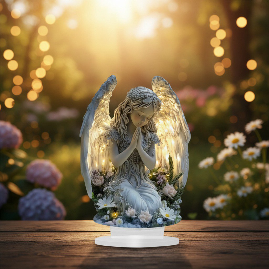 ❤️ Guardian Angel Statue With Light