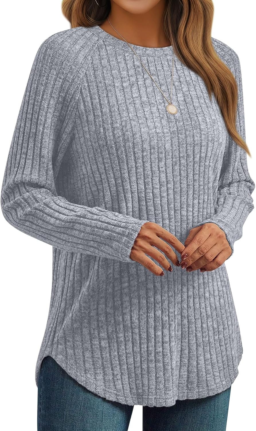 Womens Long Sleeve Shirts Fall Fashion Tops 2025 Blouses Dressy Sweaters Tunic Winter Clothes Casual Outfits