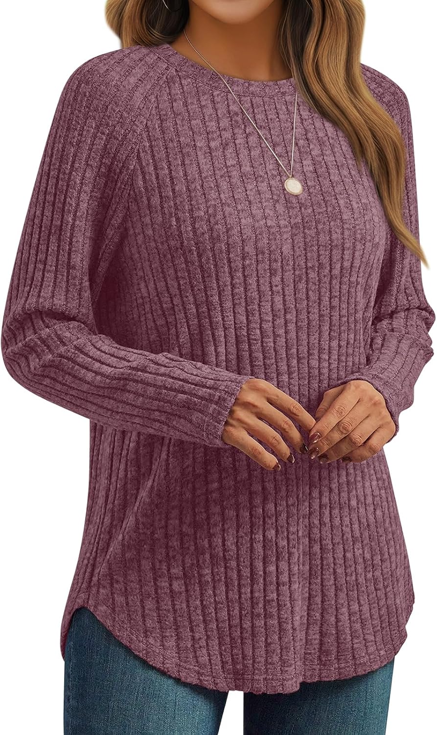 Womens Long Sleeve Shirts Fall Fashion Tops 2025 Blouses Dressy Sweaters Tunic Winter Clothes Casual Outfits