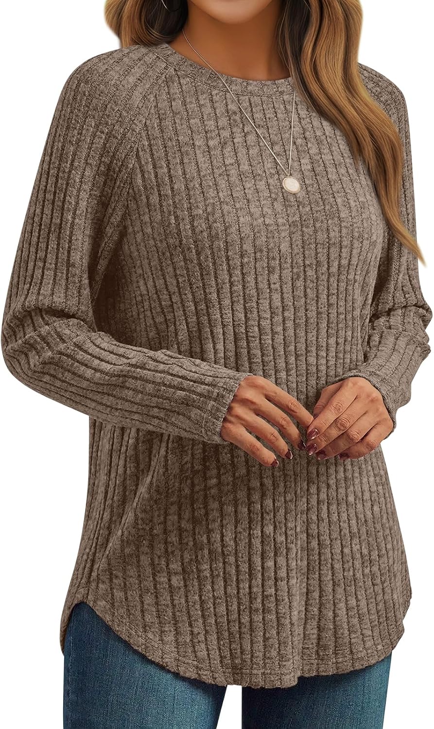 Womens Long Sleeve Shirts Fall Fashion Tops 2025 Blouses Dressy Sweaters Tunic Winter Clothes Casual Outfits