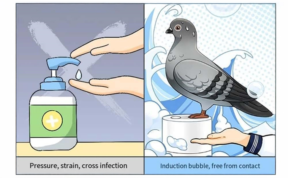 Pigeon Soap Dispenser Automatic Pigeon Poo Soap Dispenser Touchless Cute Electric Foam Dispenser