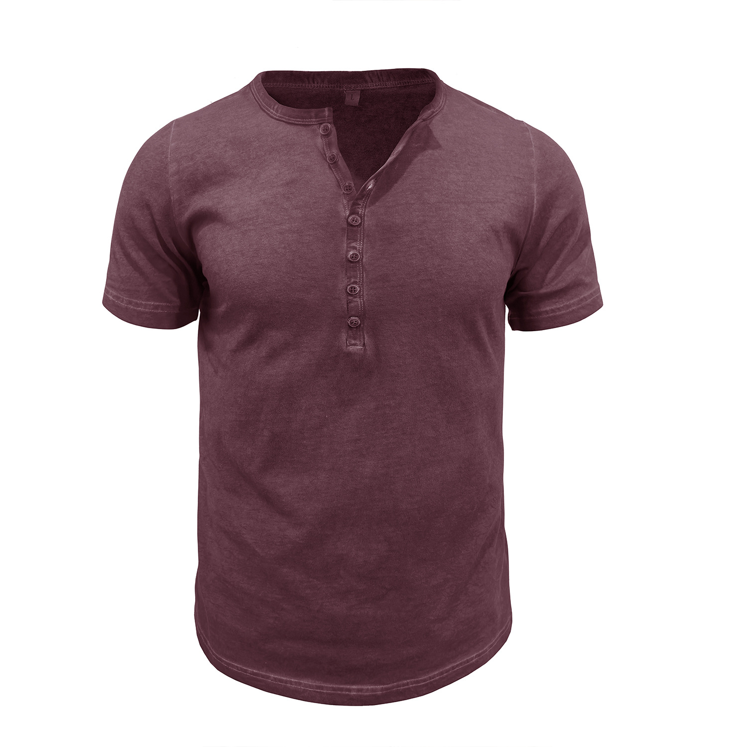 Vintage crew neck henley summer base layer outdoor short-sleeve T-shirt